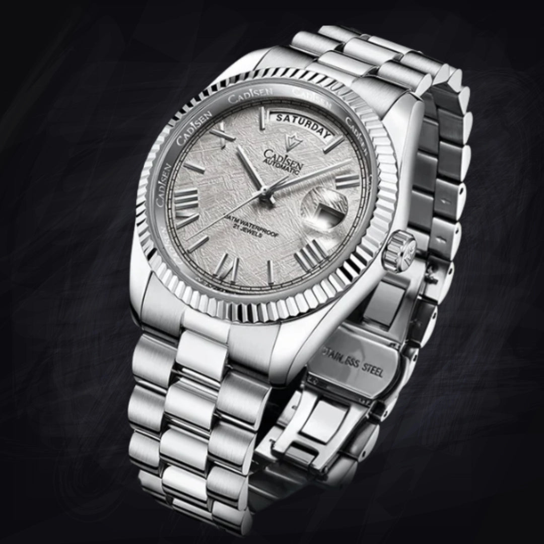 Stainless Steel Shell Automatic Mechanical Men's Sapphire Calendar Watch