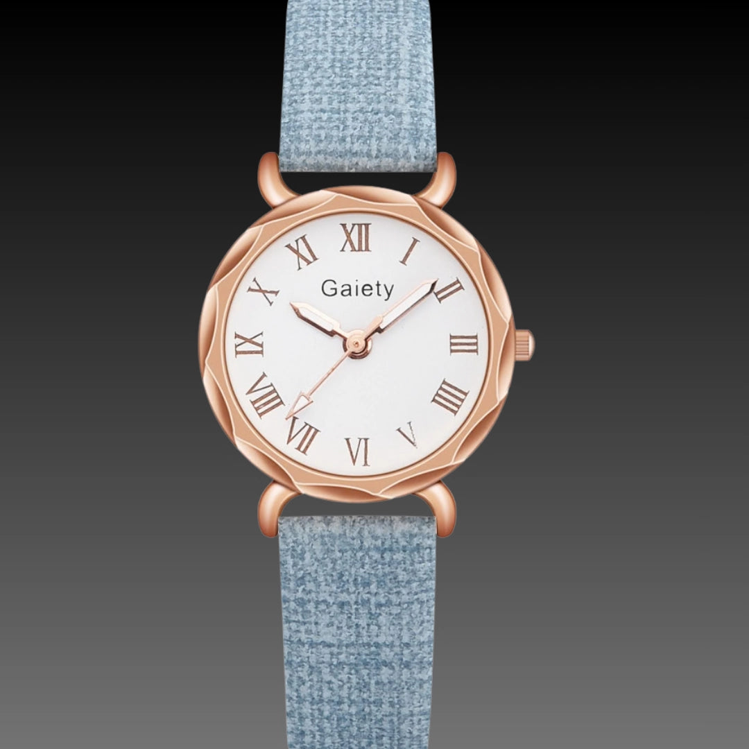 Korean Simple Student Watch – Ladies Quartz Roman Numeral Canvas Strap (Bracelet Set Available)