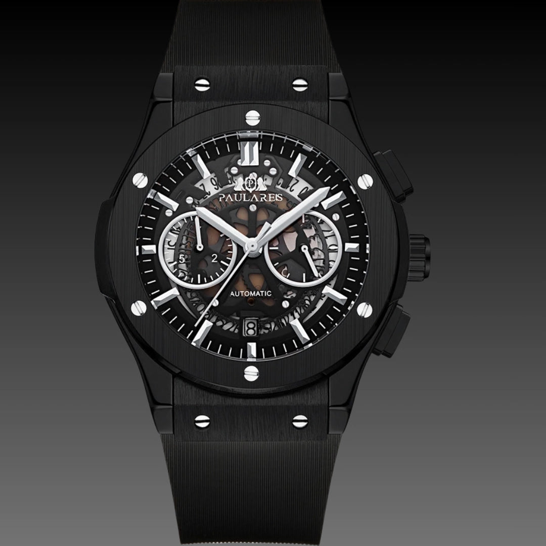 Multifunctional Rubber-Strap Quartz Stopwatch Mens Watch