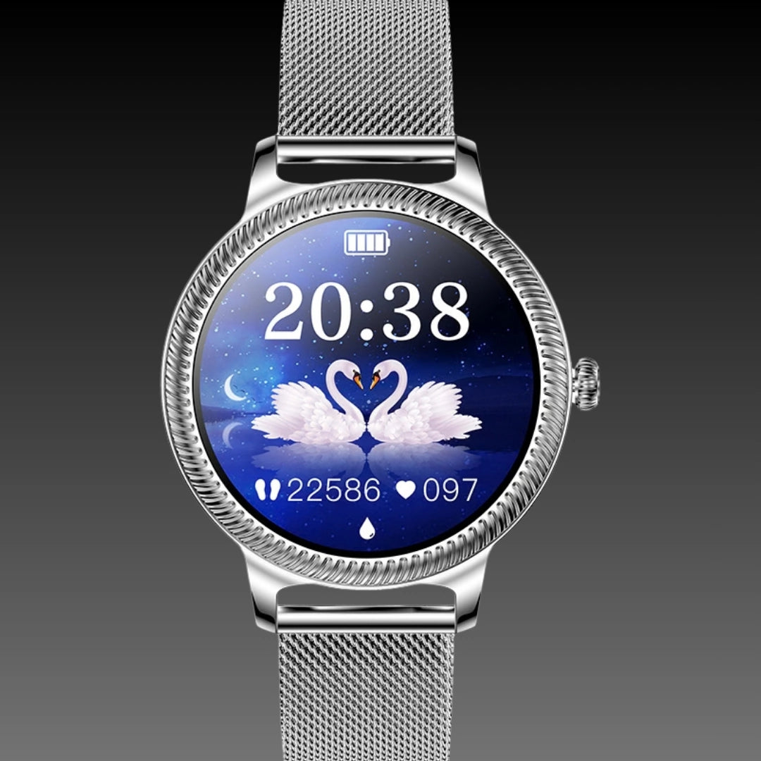 Ladies AK38 Smart Watch – Fashion Personality Stainless Steel Fitness Tracker with 1.09" Color Screen