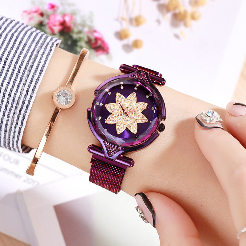 Magnetic "Lazy" Mesh Watch: 37mm Starry Dial | Effortless Magnetic Clasp | Korean Style