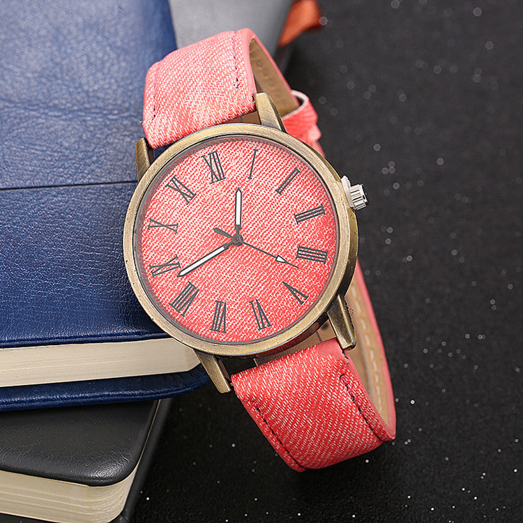 Y2K Denim Wrap Watch: 360mm Double-Tour Strap | 28mm Petite Round Dial | 7mm Ultra-Slim