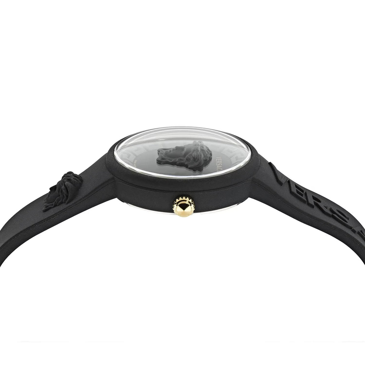 Versace Medusa Pop Swiss Quartz Black Silicone Watch, 39mm