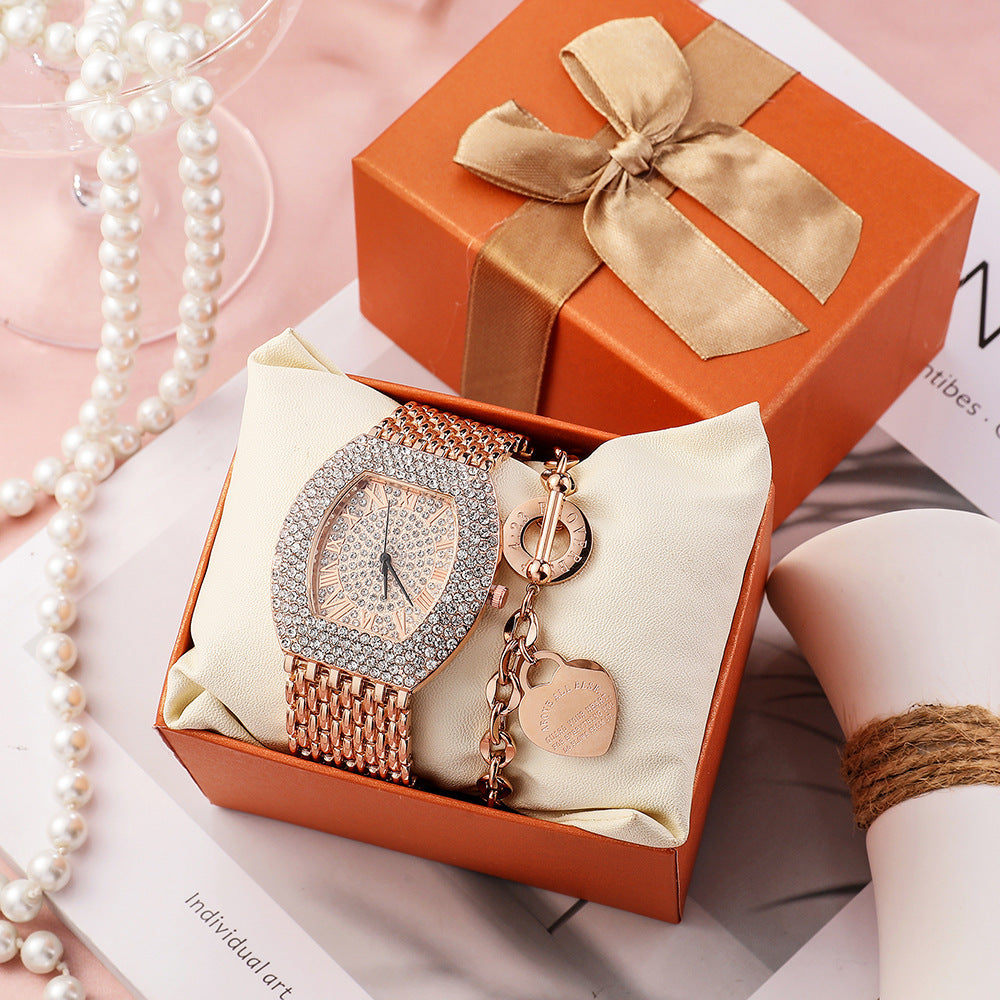 Luxury "Gypsophila" Iced-Out Watch: 36mm Round Case | Full Diamond Dial | Wide 23mm Link Strap