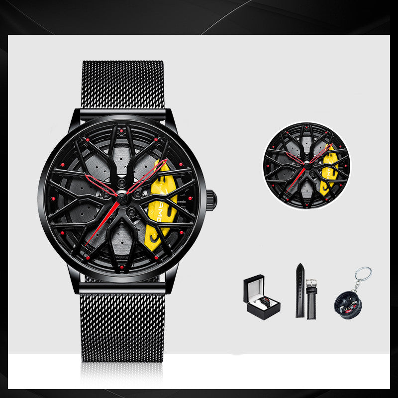 Men's Forged Caliper Spinner Watch: 3D Spinning Rim | JDM & Supercar Edition