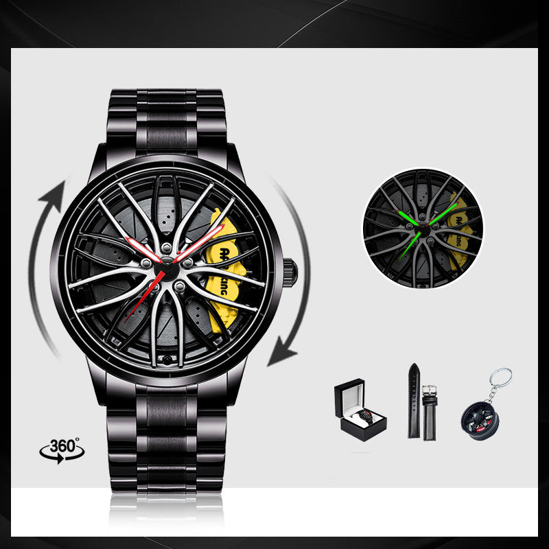 Men's Forged Caliper Spinner Watch: 3D Spinning Rim | JDM & Supercar Edition