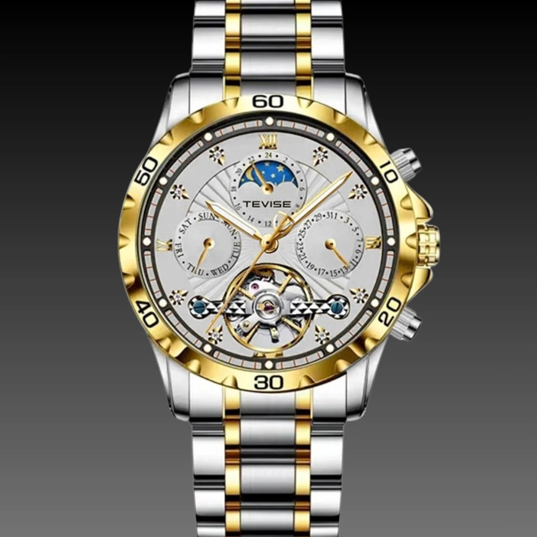 Fashion Business Men's Waterproof Tourbillon Steel Belt Mechanical Watch