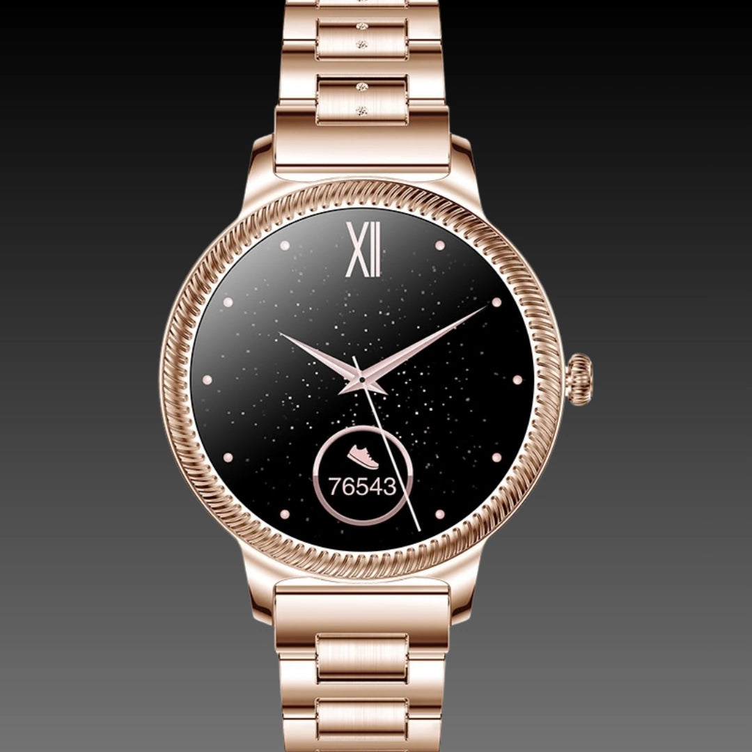 Ladies AK38 Smart Watch – Fashion Personality Stainless Steel Fitness Tracker with 1.09" Color Screen