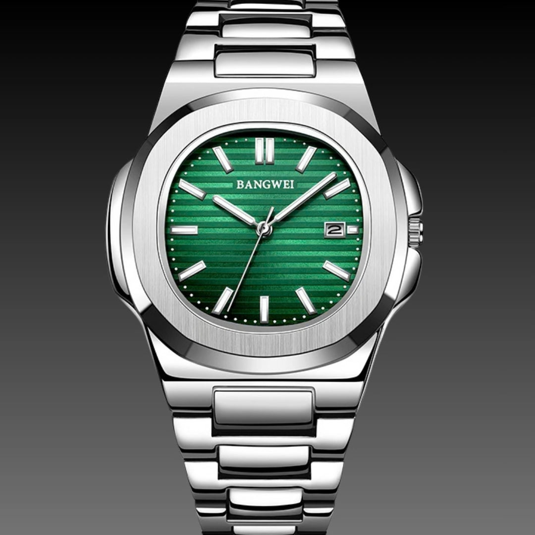 Mens Stylish Luminous Water-Resistant Watch With A Steel Band