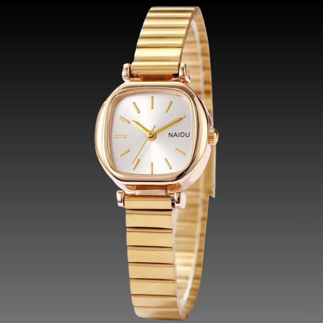 Luxury Small Square Watch: Fashion Simple Steel Belt | Retro Elegant Ladies Quartz | 28mm Case