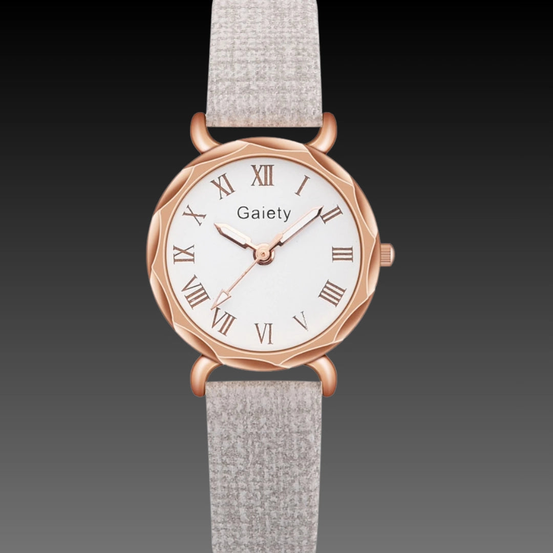 Korean Simple Student Watch – Ladies Quartz Roman Numeral Canvas Strap (Bracelet Set Available)