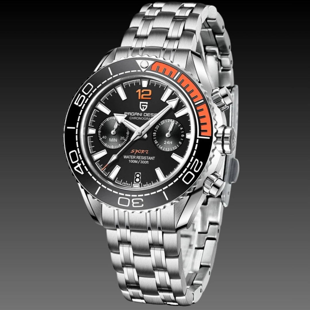 Men's Multi-Function Quartz Watch – Double Calendar Day-Date Display with Luminous Hands