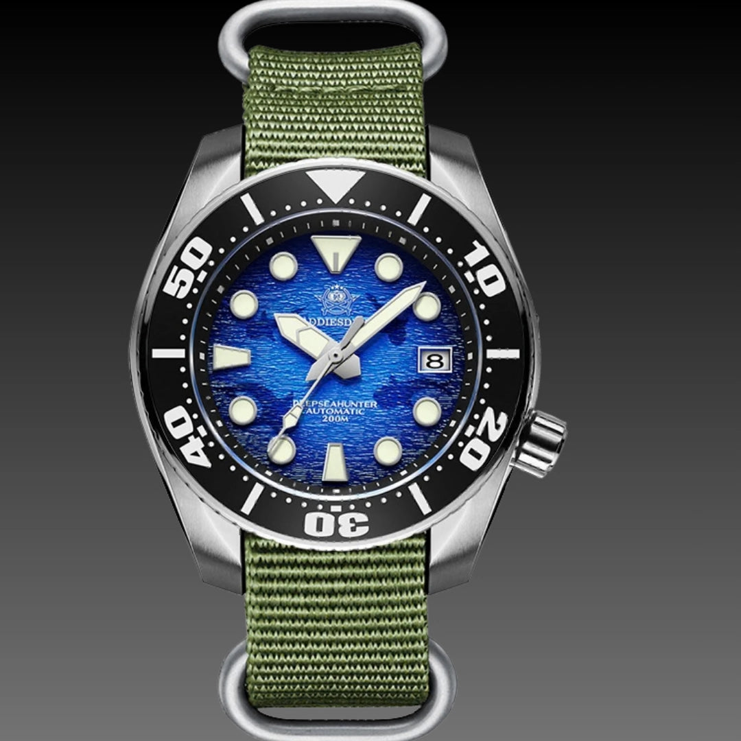 Men's High-Grade Automatic Diver Watch – Sapphire Crystal with NATO, Rubber & Steel Strap Options