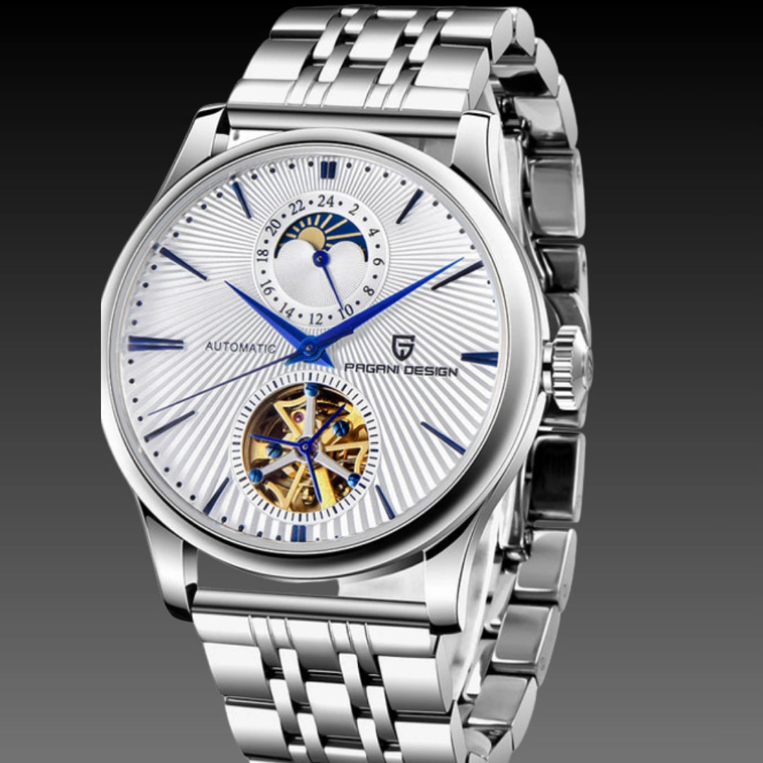 Pagani Design 41mm Moonphase Automatic: Sapphire Glass | Calendar Complication | Exhibition Back