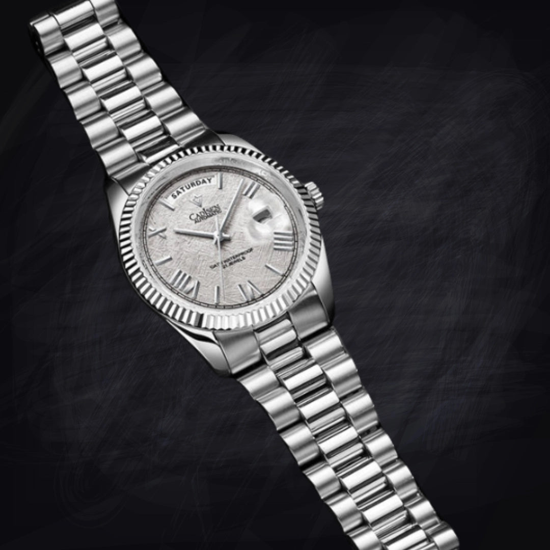 Stainless Steel Shell Automatic Mechanical Men's Sapphire Calendar Watch
