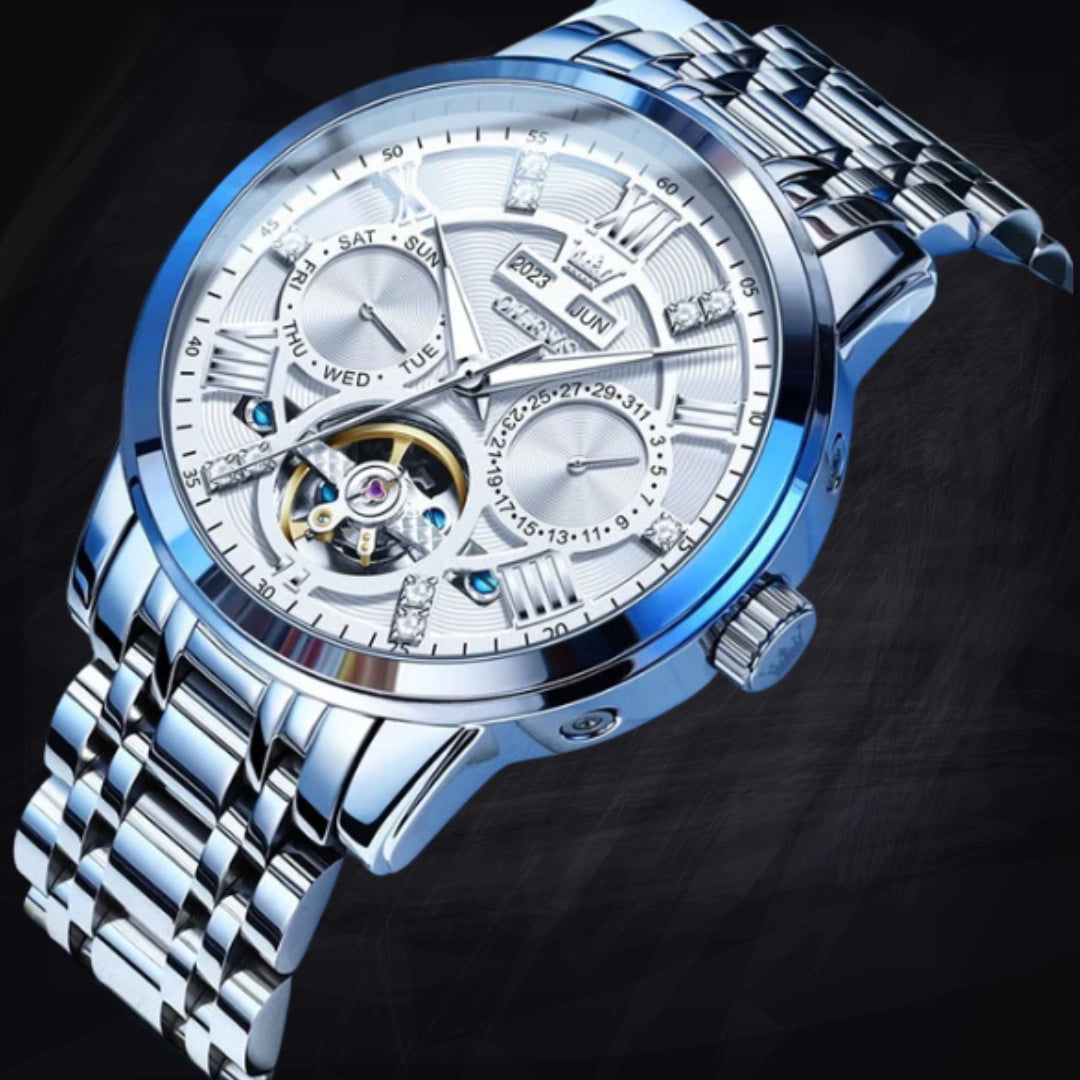 Men's Multi-Function Automatic Watch – 42mm Classic Steel Business Edition (13mm Thick)
