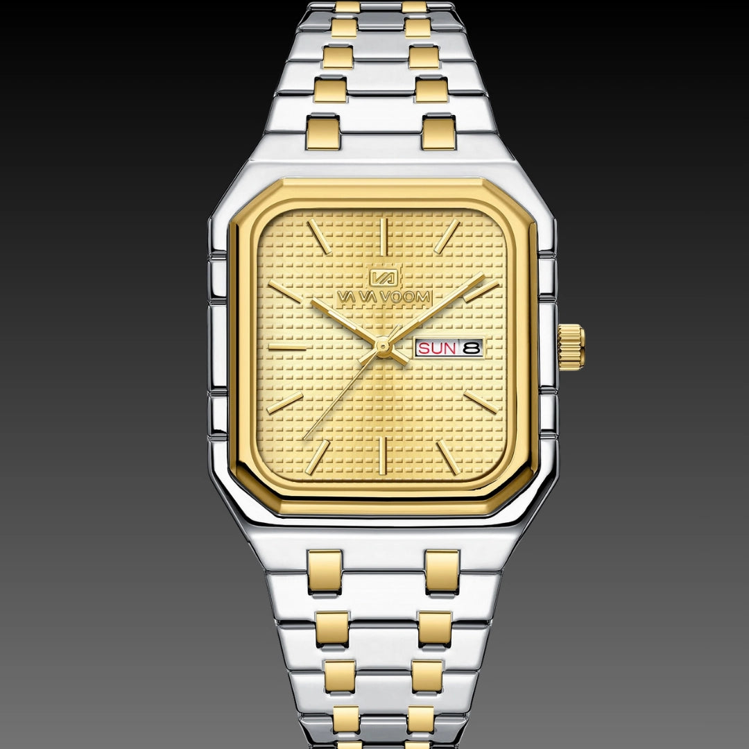 Men's Square Luminous Watch – 8.5mm Ultra-Slim Business Quartz with Gradient Dial