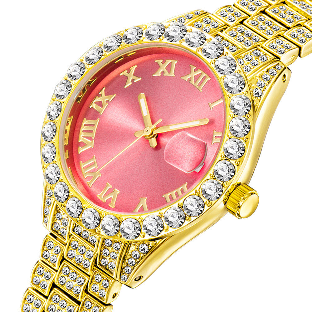 Luxury Two-Tone Ladies Watch: 36mm Sunburst Dial | Crystal Indices | Luminous Hands