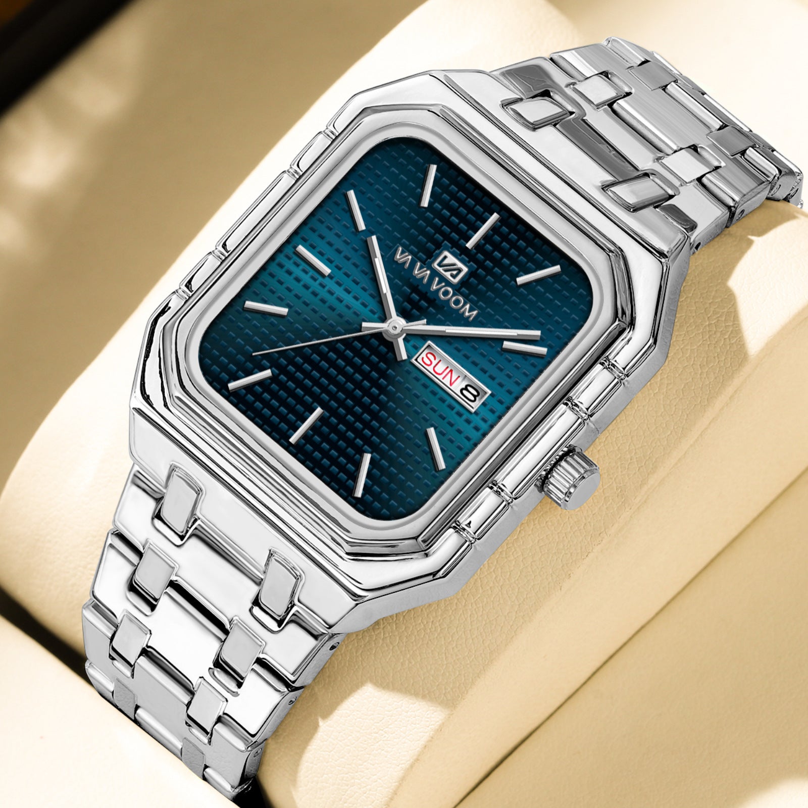 Men's Square Luminous Watch – 8.5mm Ultra-Slim Business Quartz with Gradient Dial