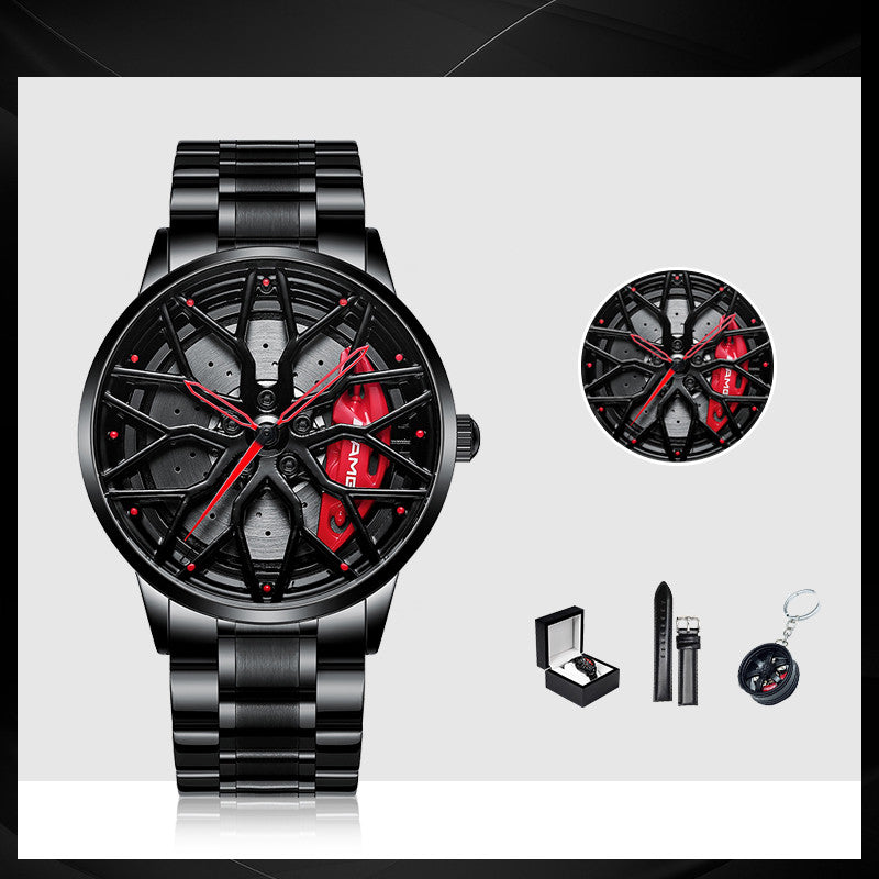 Men's Forged Caliper Spinner Watch: 3D Spinning Rim | JDM & Supercar Edition