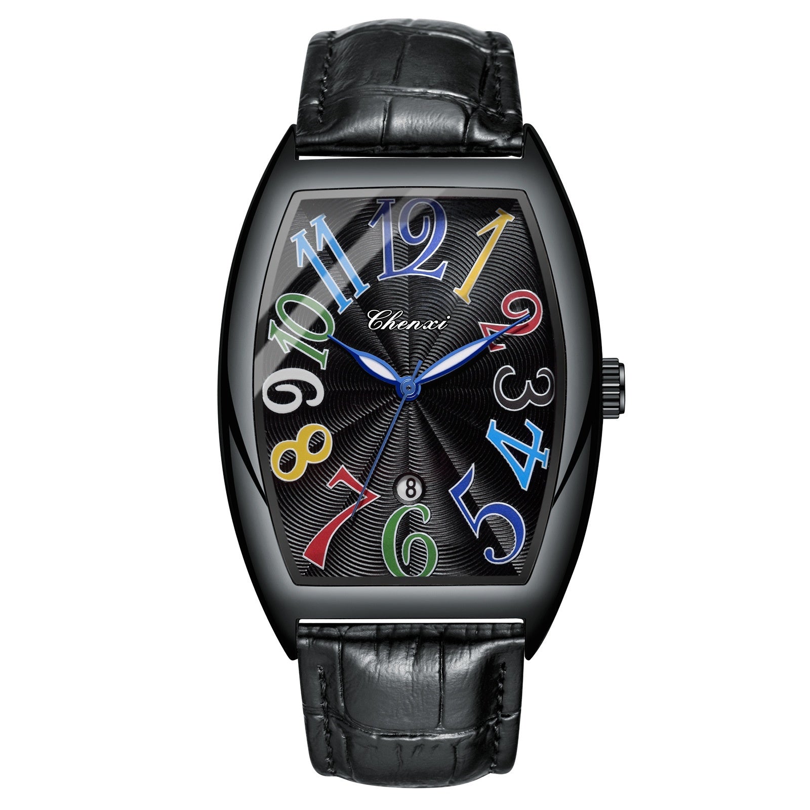 Mens Digital Watch Calendar Casual Leather Belt