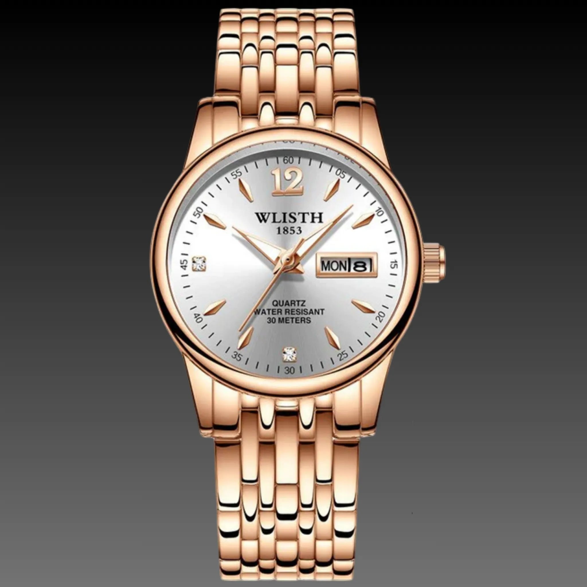 Women's Petite Two-Tone Dress Watch | 25mm Classic Day-Date | Stainless Steel