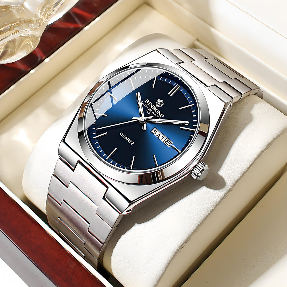 Fashion Stainless Steel Men's Business Casual Quartz Watch (43mm x 11mm)