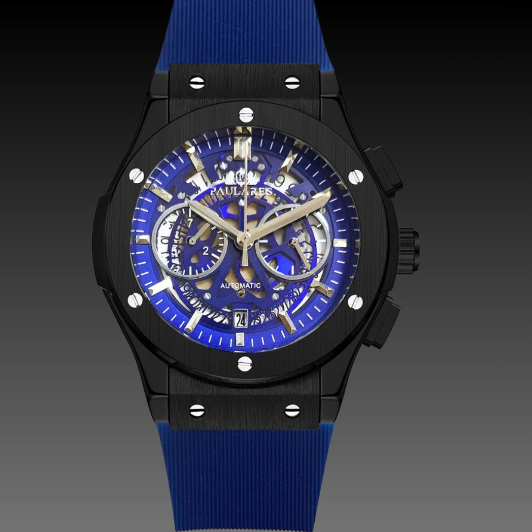 Multifunctional Rubber-Strap Quartz Stopwatch Mens Watch