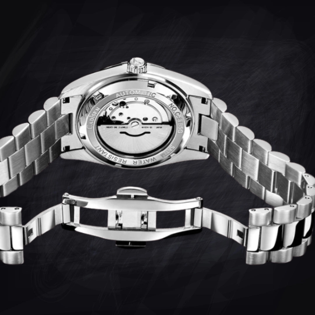 Stainless Steel Shell Automatic Mechanical Men's Sapphire Calendar Watch