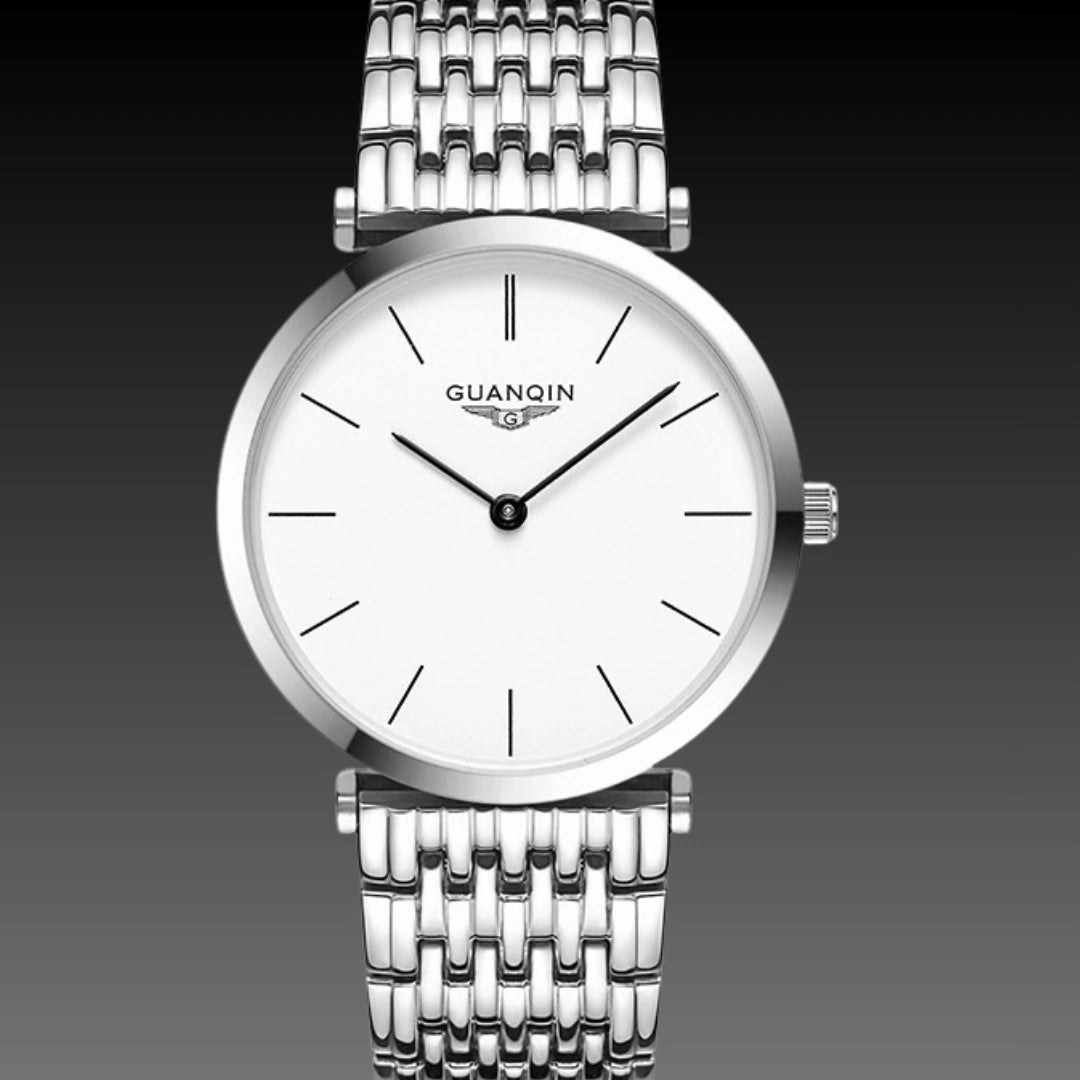Exquisite Ladies Waterproof Watch – Ultra-Slim 6mm Quartz with Diamond & Roman Dial Options