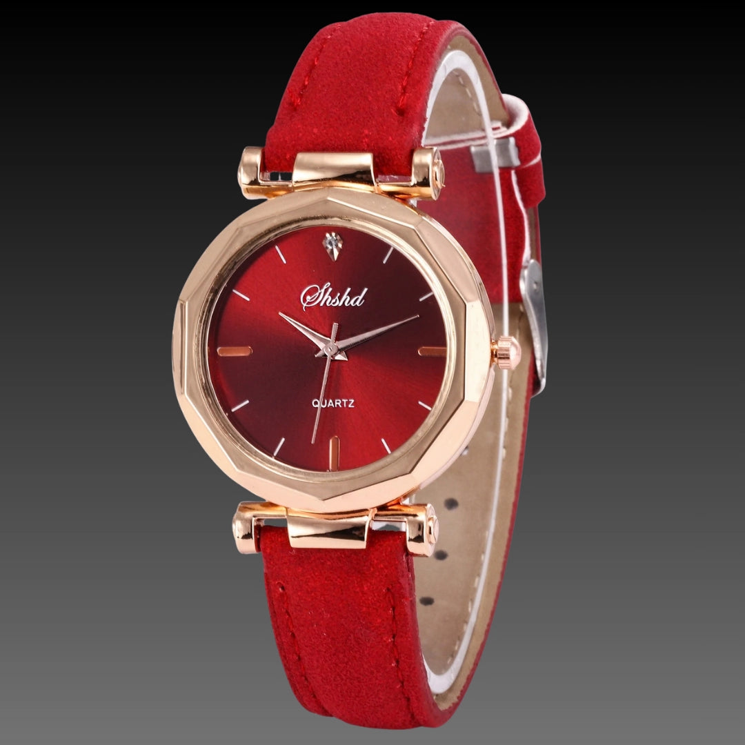 Viral Prism Glass Watch: 30mm Diamond-Cut Face | Frosted Matte Strap | Rose Gold Accents