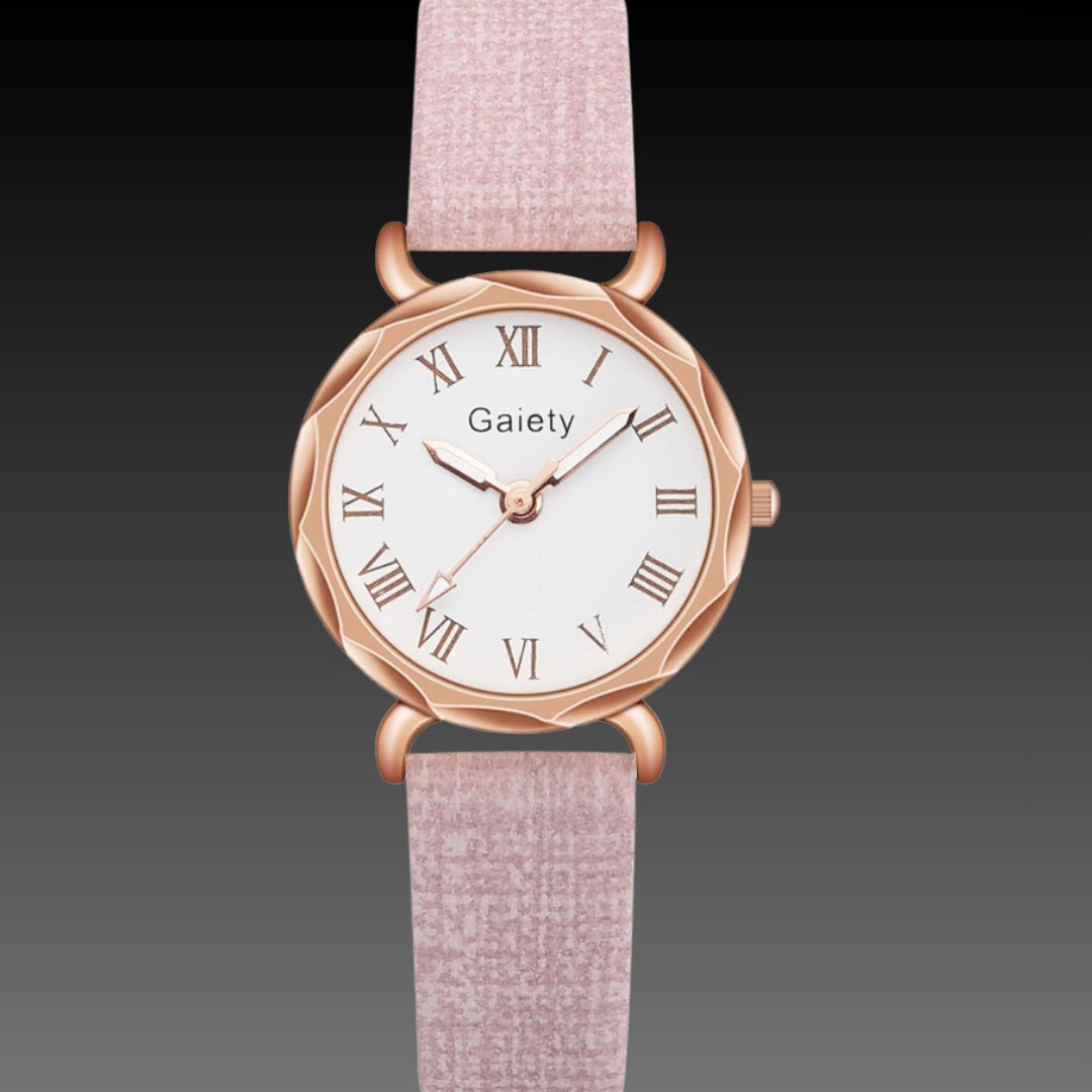 Korean Simple Student Watch – Ladies Quartz Roman Numeral Canvas Strap (Bracelet Set Available)