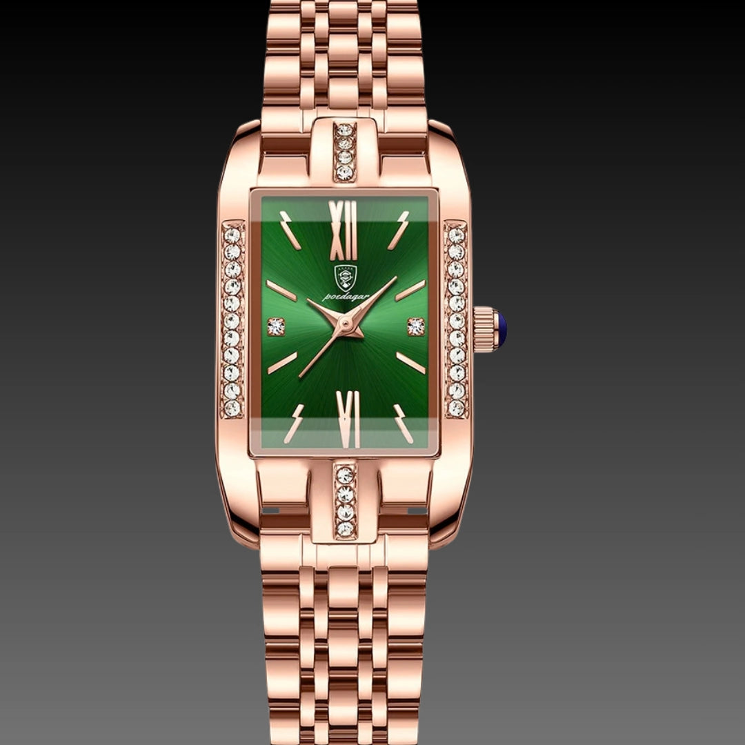 Luxury Waterproof Ladies Quartz Watch: 30mm Rectangular Dial | 6mm Ultra-Slim | 50M Water Resistant
