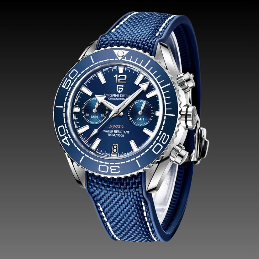 Men's Multi-Function Quartz Watch – Double Calendar Day-Date Display with Luminous Hands