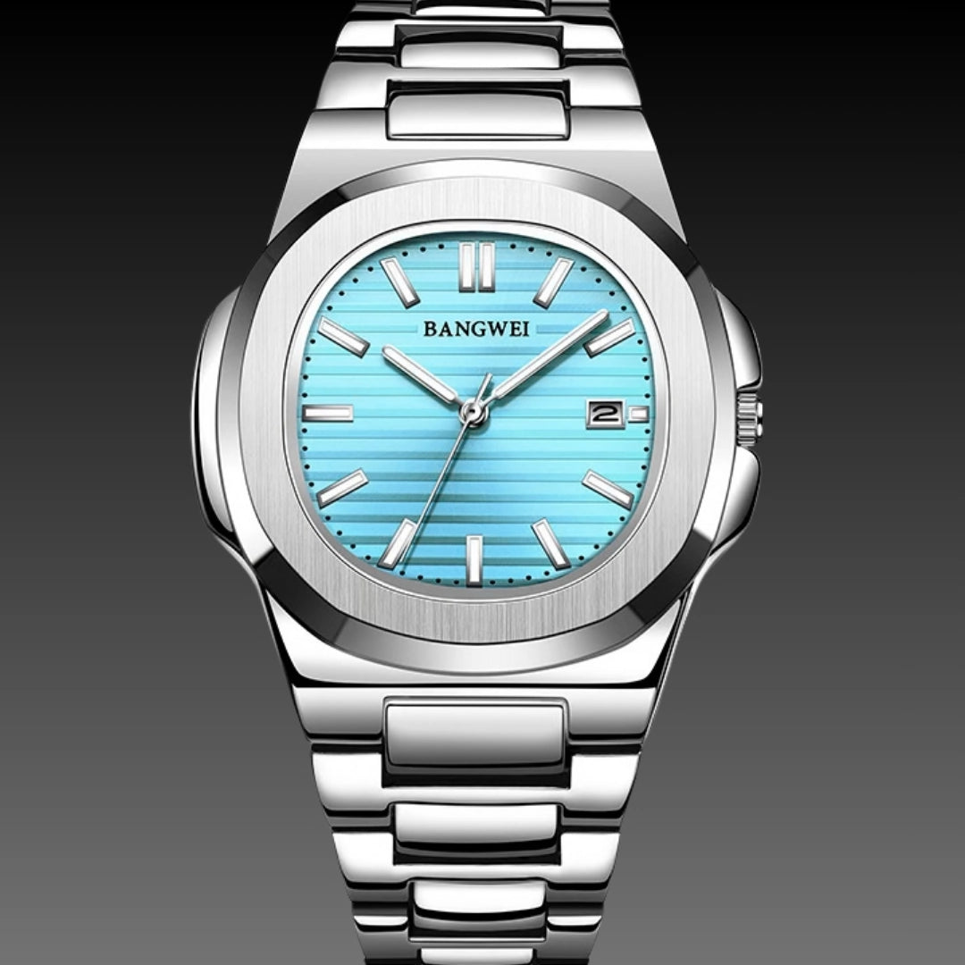 Mens Stylish Luminous Water-Resistant Watch With A Steel Band