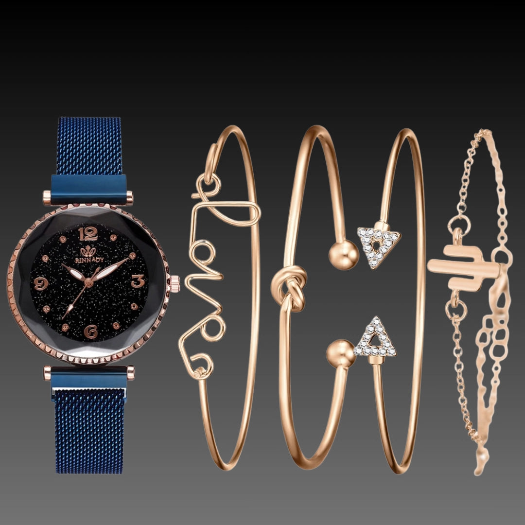 Women’s Quartz Bracelet Watch with Magnet Buckle (36mm Case, 5 Colors)