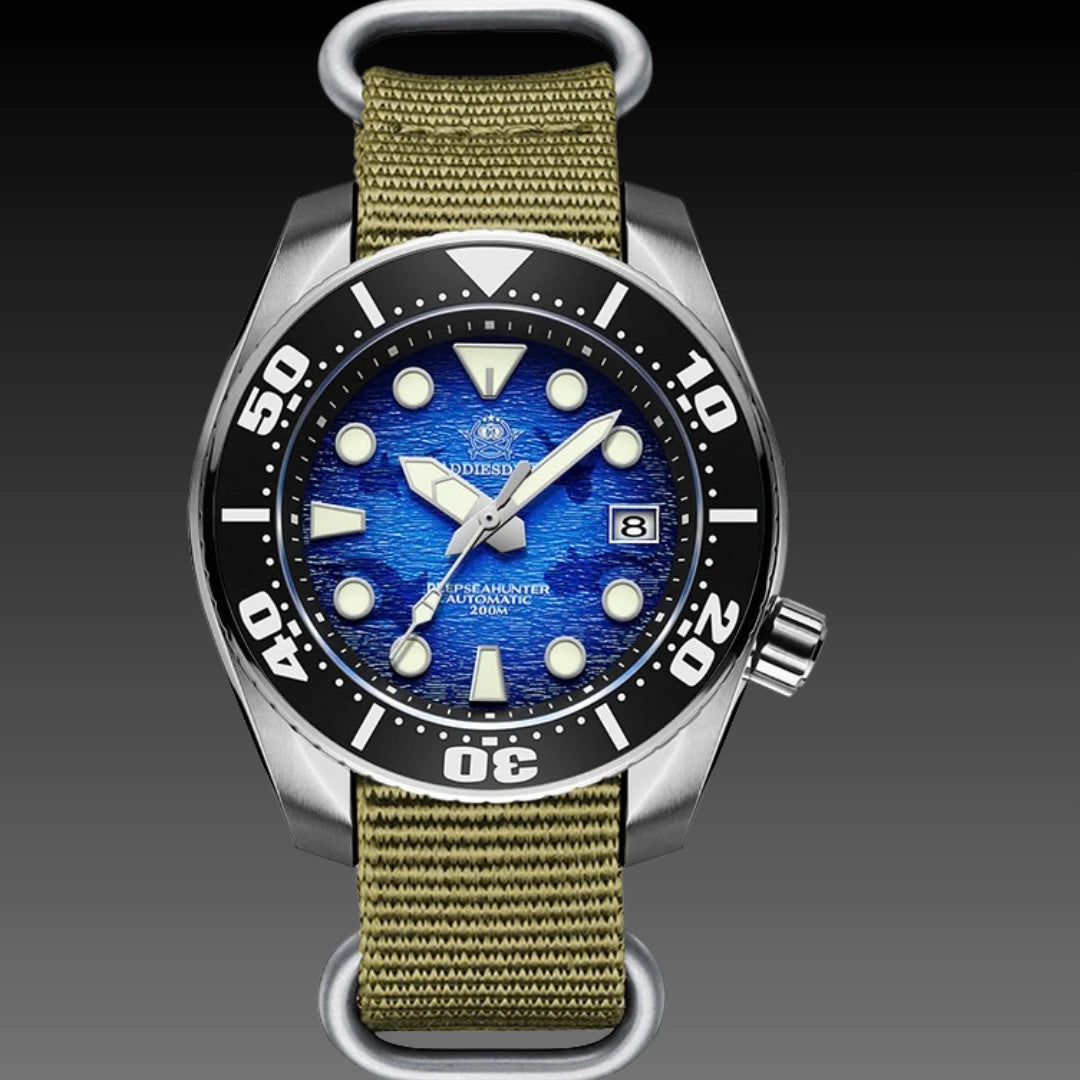 Men's High-Grade Automatic Diver Watch – Sapphire Crystal with NATO, Rubber & Steel Strap Options