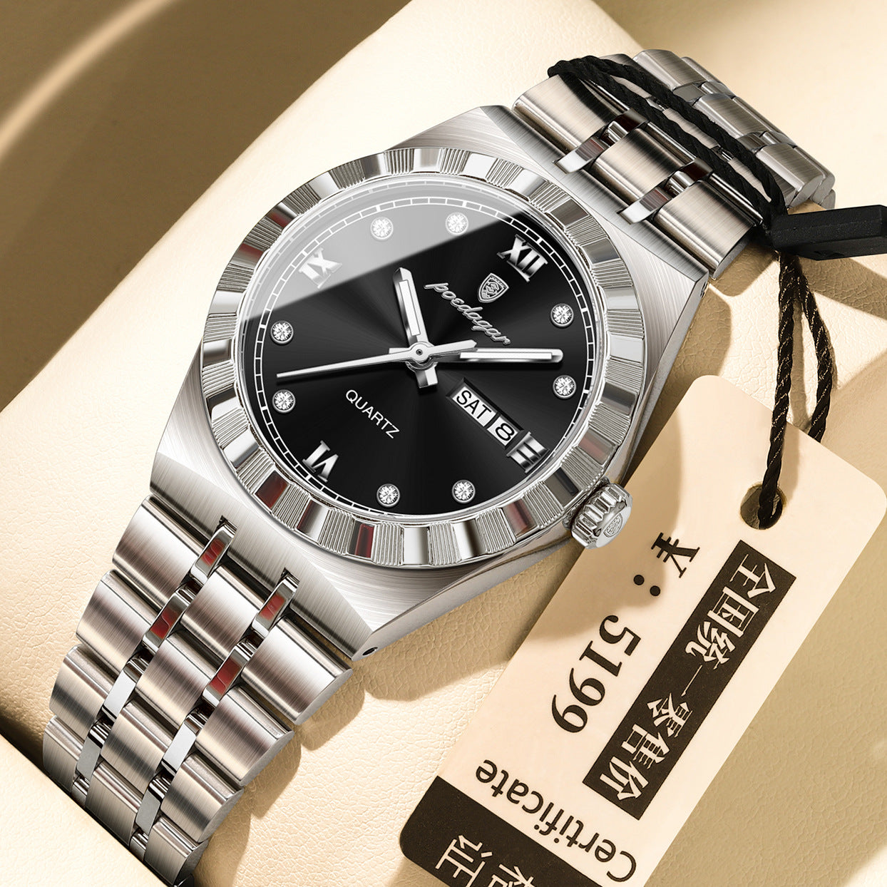 Womens Diamond-studded Waterproof Luminous Fashionable Quartz Watch