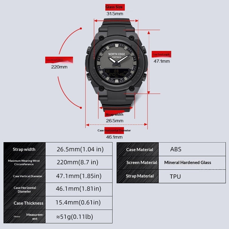 Dual-display Multi-function Luminous Quartz Watch For Students