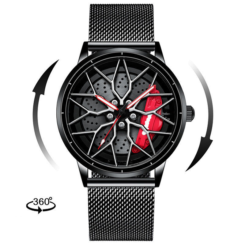 Men's Forged Caliper Spinner Watch: 3D Spinning Rim | JDM & Supercar Edition