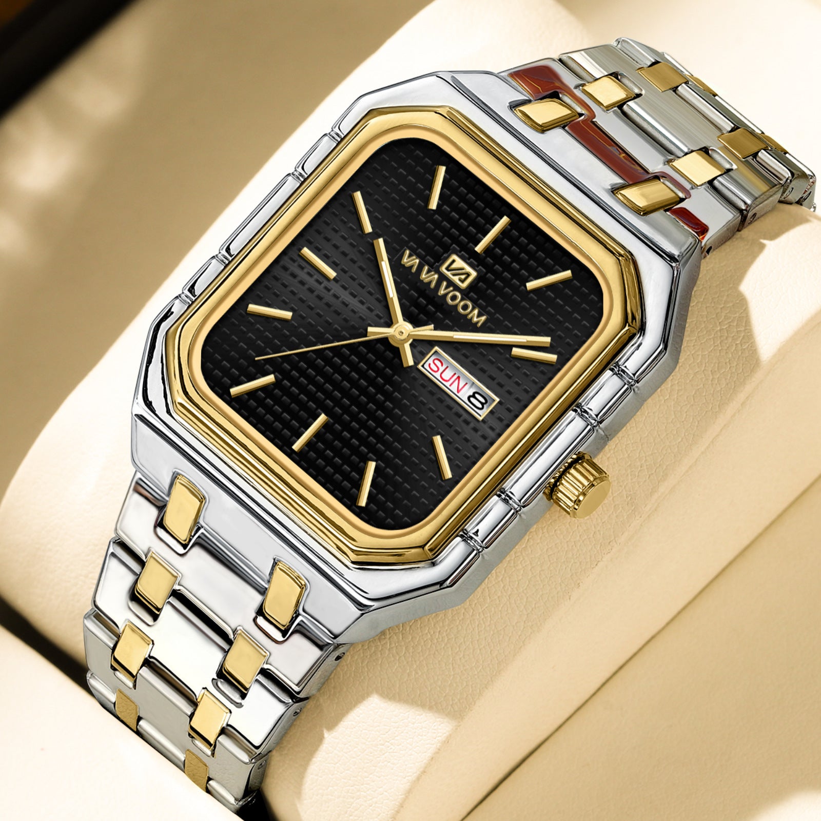 Men's Square Luminous Watch – 8.5mm Ultra-Slim Business Quartz with Gradient Dial