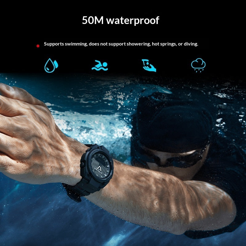 Dual-display Multi-function Luminous Quartz Watch For Students