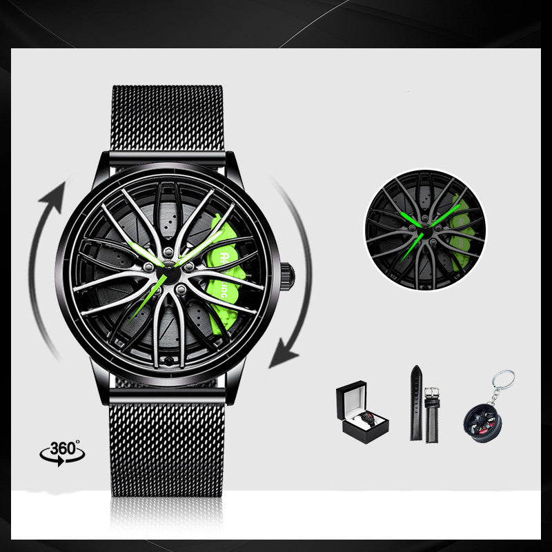 Men's Forged Caliper Spinner Watch: 3D Spinning Rim | JDM & Supercar Edition