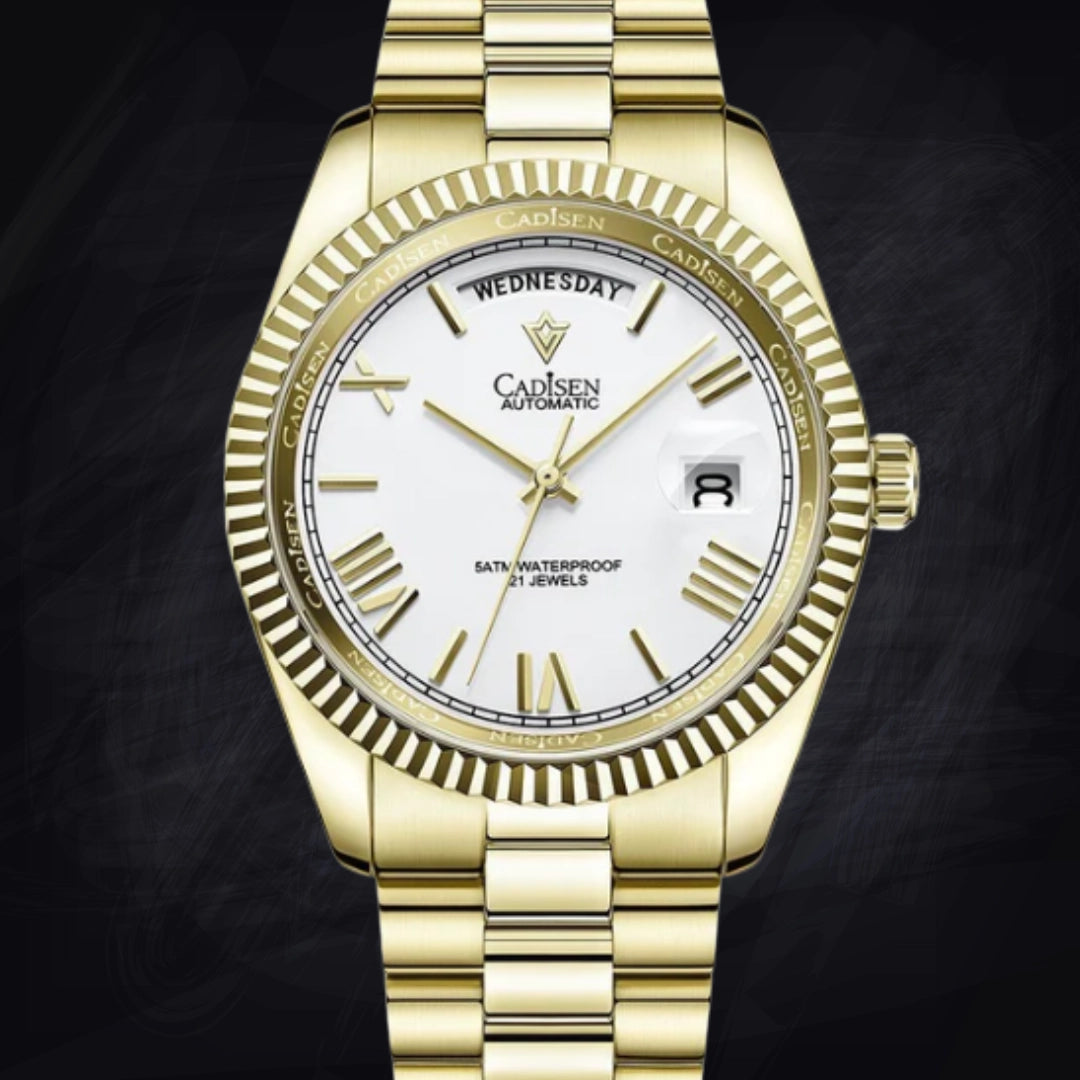 Stainless Steel Shell Automatic Mechanical Men's Sapphire Calendar Watch