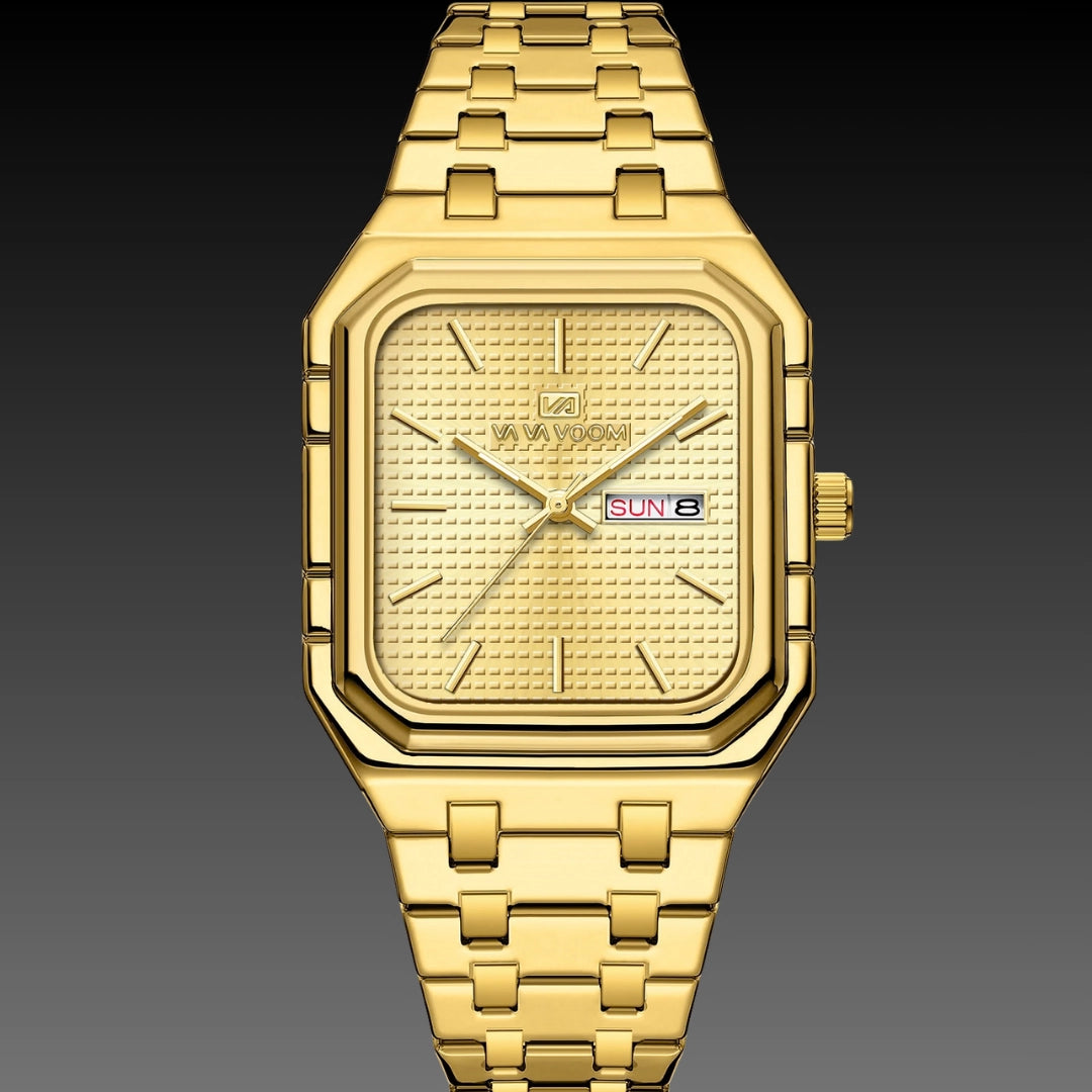 Men's Square Luminous Watch – 8.5mm Ultra-Slim Business Quartz with Gradient Dial