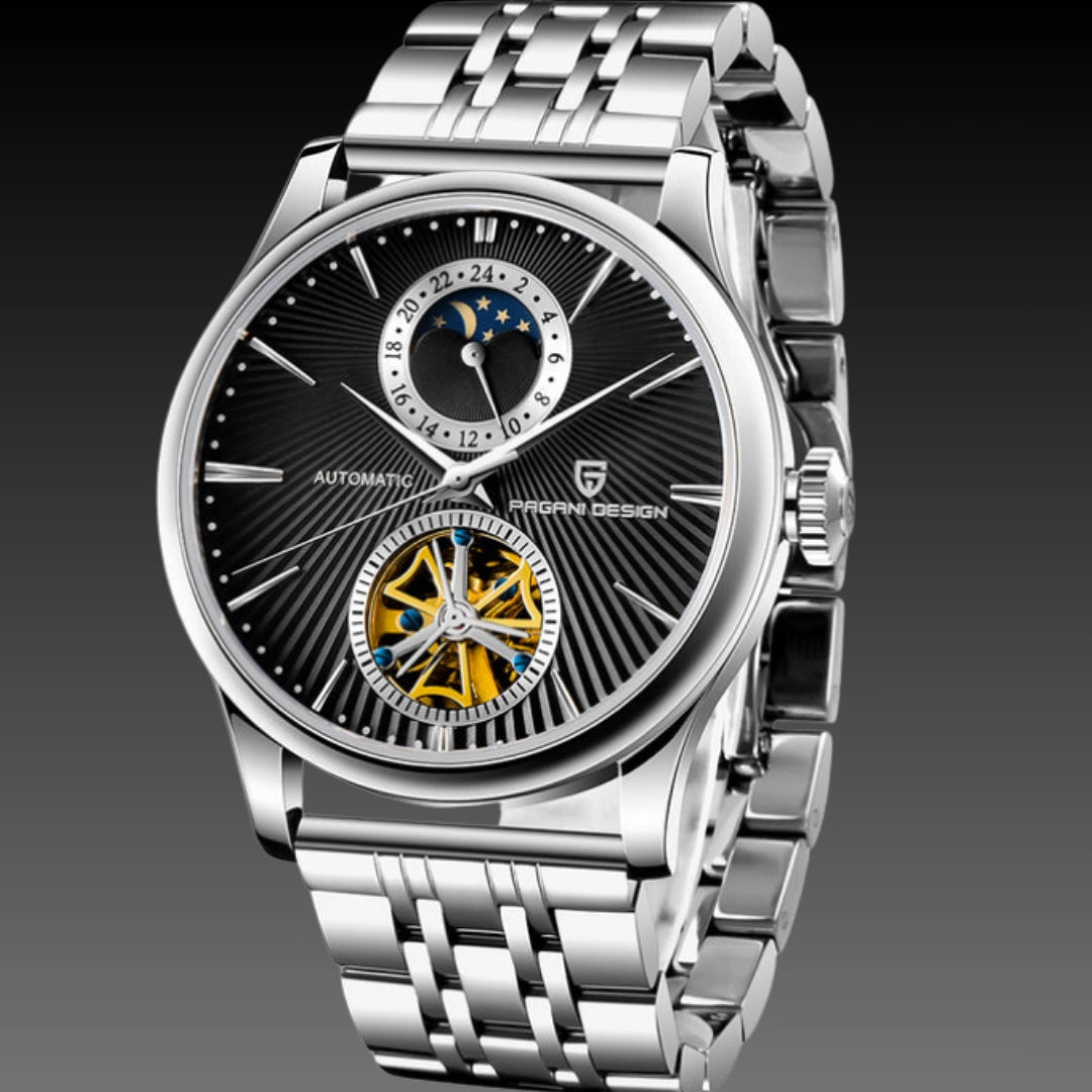 Pagani Design 41mm Moonphase Automatic: Sapphire Glass | Calendar Complication | Exhibition Back