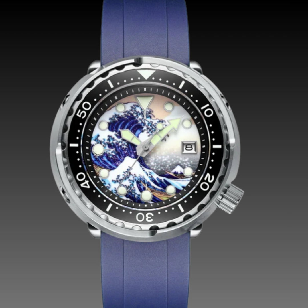 The Deep Sea 'Tuna' Automatic: 47.5mm Shrouded Diver | 15mm Thick | Fluororubber Strap