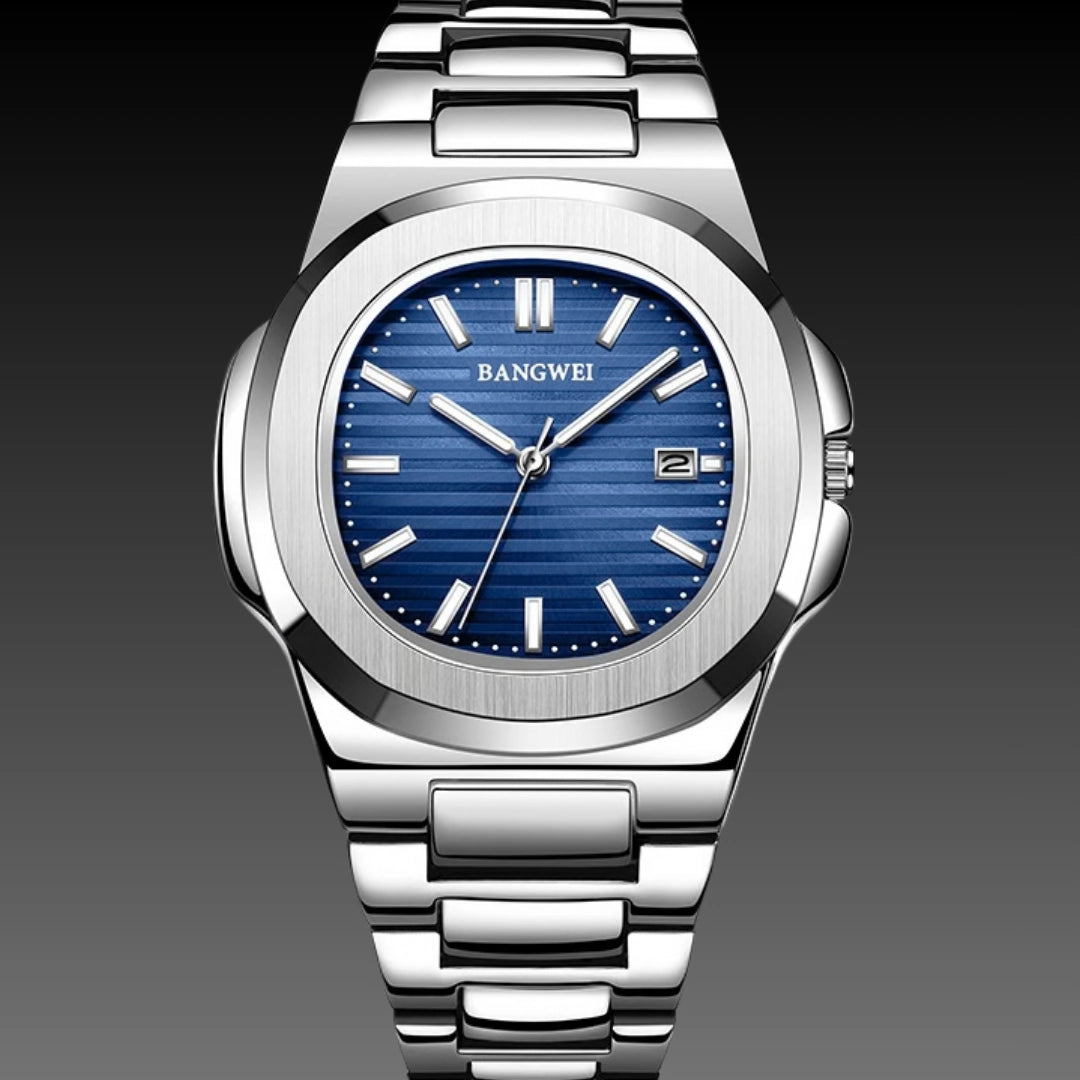 Mens Stylish Luminous Water-Resistant Watch With A Steel Band