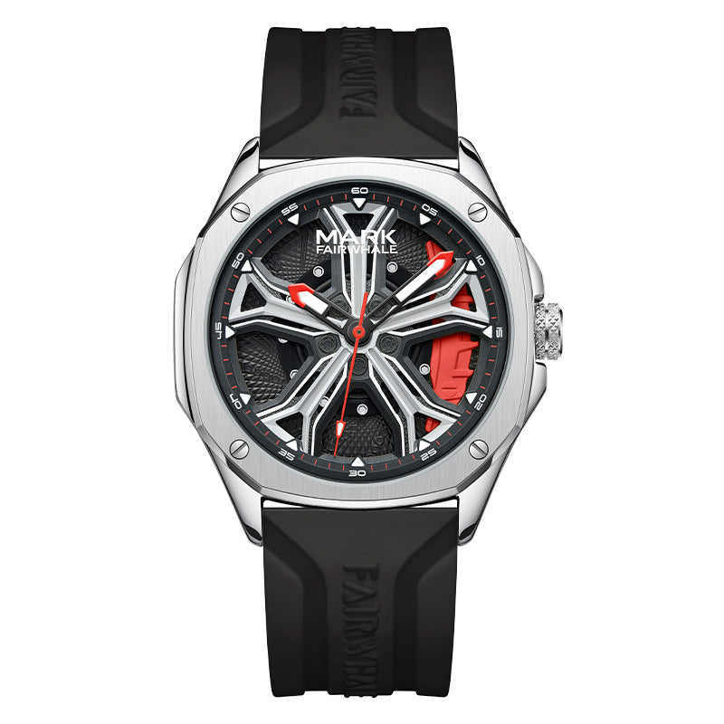 Fashionable Wheel Hub Caliper Waterproof Luminous Quartz Watch