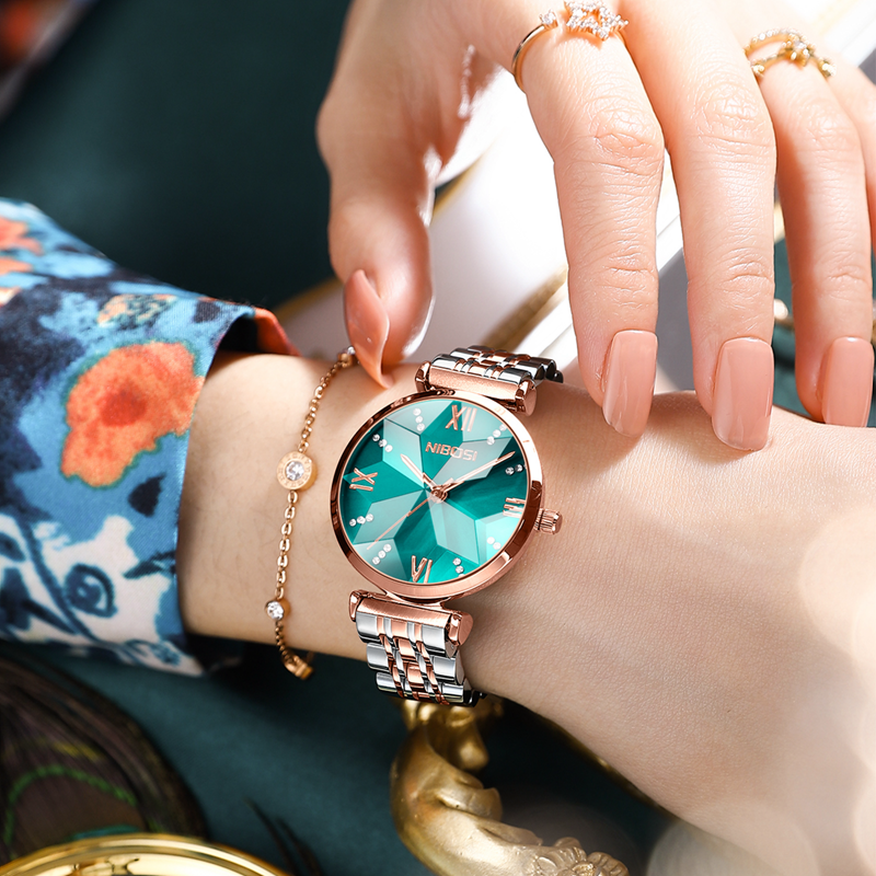 Ladies Fashion Galvanized Steel Watch – Multifunction Quartz with Luminous Dial & Chronograph
